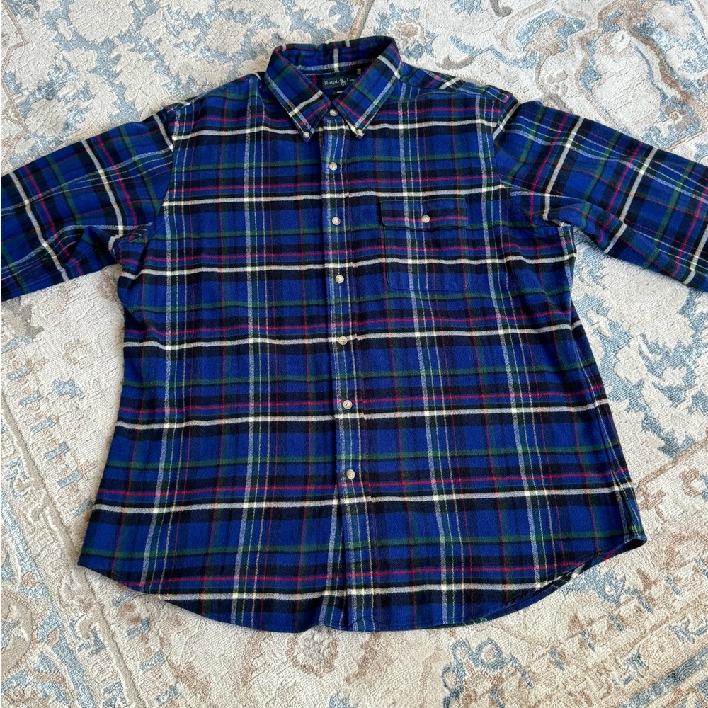 Ralph Lauren Blue Multicolor with soft cotton flannel and classic plaid pattern - Picture 3 of 9